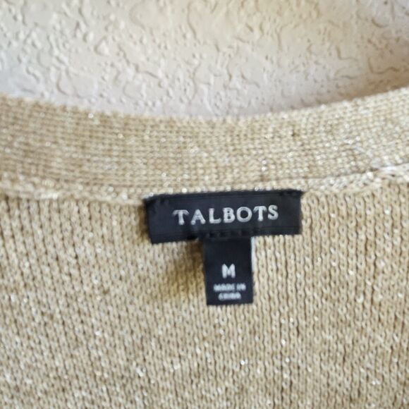 Talbots Textured Linen Roll-Tab Long Duster - Metallic Size M Medium Fall Academ - Picture 5 of 9
